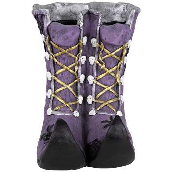 Northlight 15" Purple Witch's Boots Ceramic Halloween Decoration