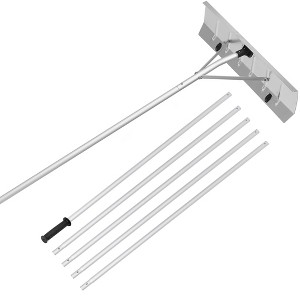 SUGIFT Snow Roof Rake, 5-20ft Aluminum Detachable Snow Rake for House Roof, 26" Blade with Wheels - 1 of 4
