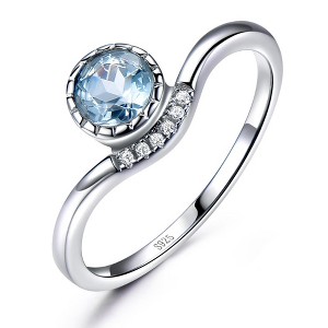 Engagement Ring for Women Blue Topaz Sterling Silver  Ginger Lyne Collection - 1 of 4