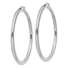 Black Bow Jewelry 4mm, 14k White Gold Classic Round Hoop Earrings, 65mm (2 1/2 Inch) - 2 of 4
