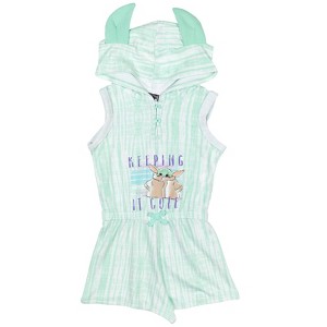 Star Wars The Mandalorian The Child Girls French Terry Romper Little Kid to Big Kid - 1 of 4