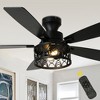 Bella Depot 52" Black Industrial Flush Caged Ceiling Fan with Light - 2 of 4