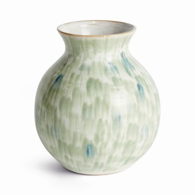 Plum & Post Brosse Vase Large - Green/Blue Stoneware Accent Decor
