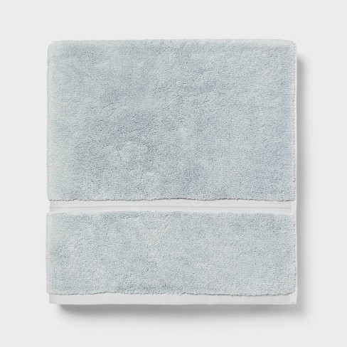 Oversized Spa Plush Bath Towel Light Blue - Threshold