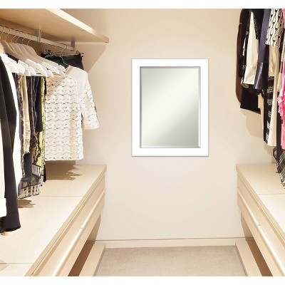 White Rectangular Framed Bathroom Vanity Mirror