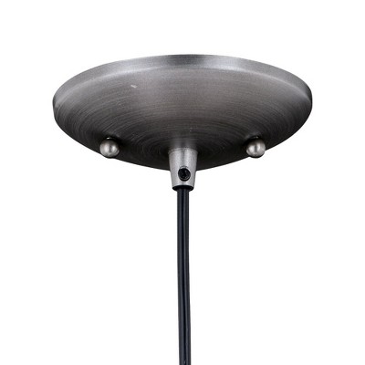 Aged Iron and Gold Farmhouse 10" Outdoor Pendant Light