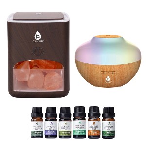 Pursonic Himalayan Salt Lamp & Aromatherapy Diffuser Wellness Set - 1 of 4