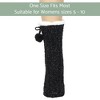 Elanze Designs Black Gold Glitter Knit Pom Pom Womens One Size Plush Lined Non Skid Indoor Slipper Socks - 4 of 4