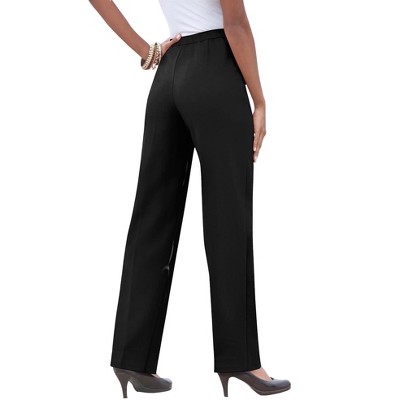 Roaman's Women's Plus Size Petite Classic Bend Over Pant - 38 Wp, Black ...