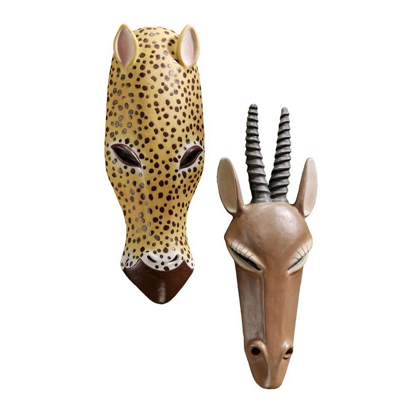 Design Toscano African Serengeti Inspired Animal Wall Mask: Gemsbok & Jaguar, 2 of 4