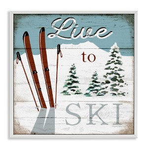 Stupell Industries Live To Ski Rustic Snow Sports, 12" x 12" - 1 of 4