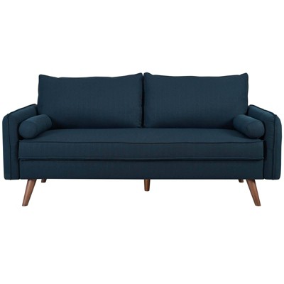 Azure Embrace 72'' Fabric Sofa with Splayed Wood Legs