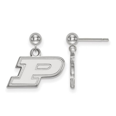 Black Bow Jewelry 14k White Gold Purdue Boilermakers NCAA Dangle Earrings