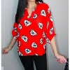 Women's Bulldogs Stand Collar Drop Shoulder Top - ADRIENNE - 2 of 3