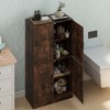 Costway Bathroom Cabinet with Doors & Adjustable Shelves Storage Organizer for Living Room White/Black/Brown - 4 of 4