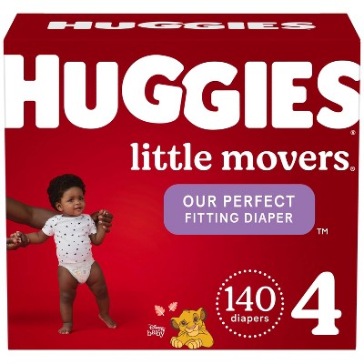 Huggies Little Movers Baby Disposable Diapers - Size 4 - 140ct