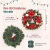 TackView 24" Christmas Wreath with Red Bow, Artificial Flowers & Xmas Balls for Fireplace Wall Window Door Tabletop Holiday Decoration - 4 of 4