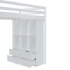 NicBex Full Size Bunk Bed Loft Bed with Desk Wooden Bed Frame with Shelves, Drawers, Ladder and Full Length Guardrail, No Box Spring Required - 4 of 4