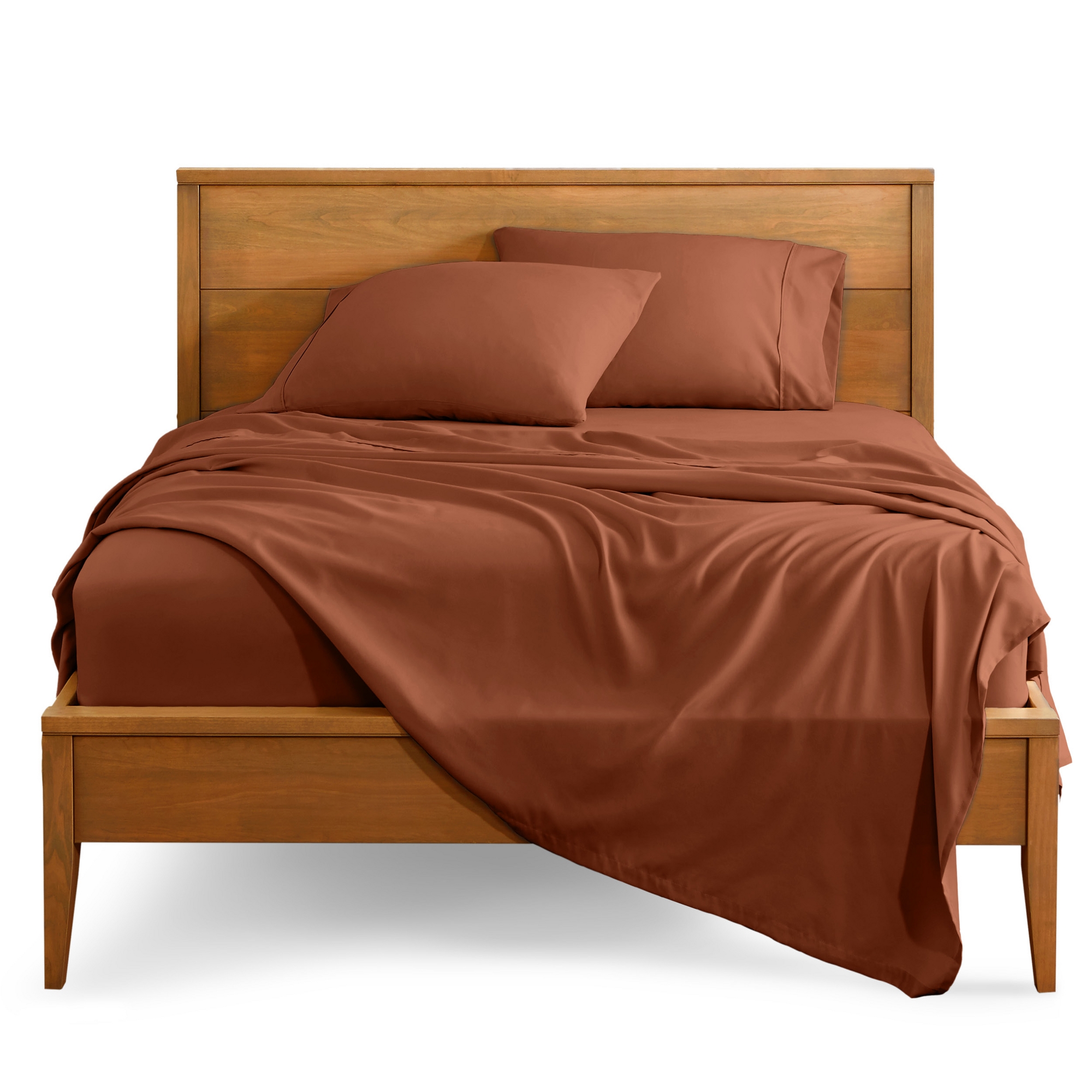 4 Piece Ultra Soft Brushed Easy Care Sheet Set by Bare Home - Queen, Terracotta