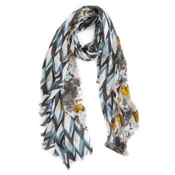 Aventura Clothing Women's Modern Floral Passion Scarf - Grey, One Size ...