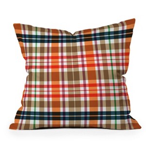 16"x16" Sheila Wenzel Ganny Picnic Summer Plaid Square Throw Pillow - Deny Designs: Indoor Abstract Woven, Zippered, Machine Washable - 1 of 4