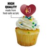 Northern State University Primary Logo Heart Love Cupcake Picks Toppers Decoration Set of 6 - 3 of 4