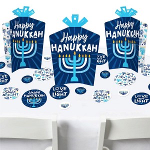 Big Dot of Happiness Hanukkah Menorah - Chanukah Holiday Party Decor and Confetti - Terrific Table Centerpiece Kit - Set of 30 - 1 of 4