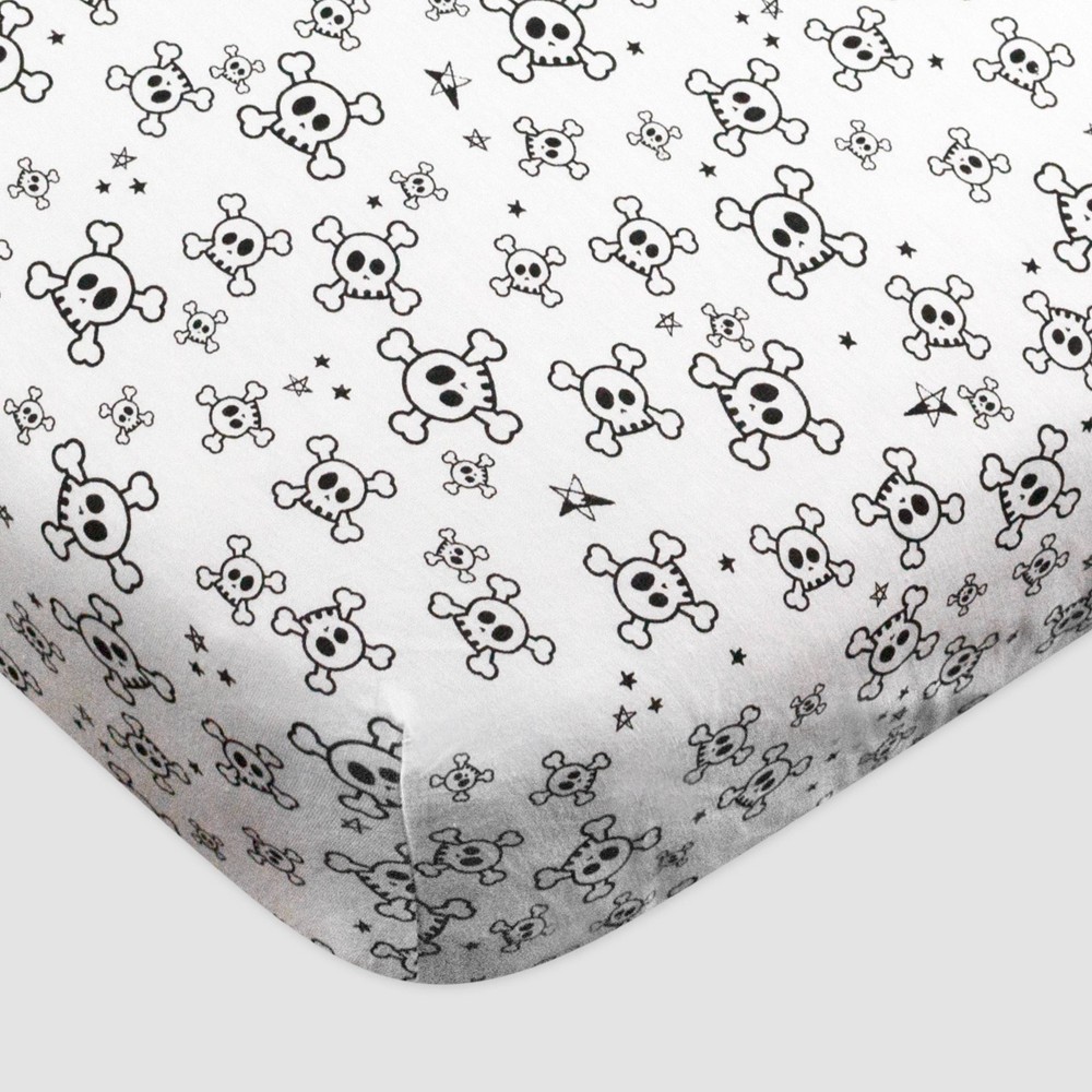 Photos - Bed Linen Honest Baby Organic Cotton Fitted Crib Sheet - Tossed Skulls