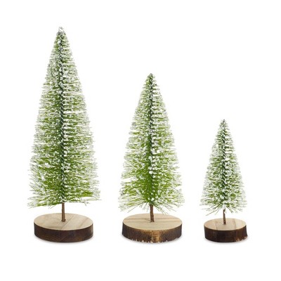 Melrose Mini Bottle Brush Holiday Tree (Set of 12)