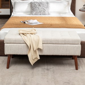 Airsurfer Storage Bench with Storage Bench for Bedroom End of Bed Bench Foot of Bed Bench Entryway Bench Storage Ottoman Bench Leather Bench - 1 of 4