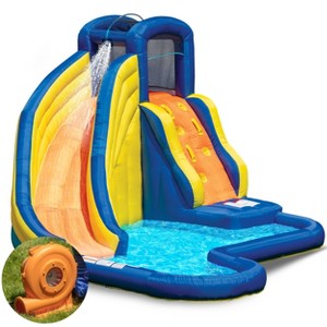 Kids Bounce House Water Slide With Climbing Wall - Wet and Dry Inflatable Bounce House for kids, Includes Electric Air Blower, Ages 3-8 - BUBBLE JUMP - 1 of 4