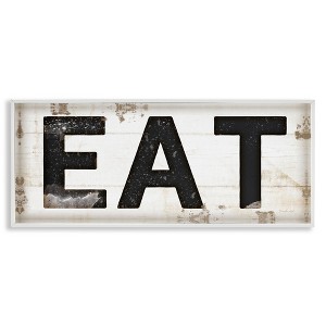 Stupell Industries Eat Typography Vintage Sign Black Framed Giclee Art - 1 of 4