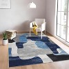 8x10 Blue Modern Abstract Area Rug, Low Pile Non-Slip Washable Carpet for Living Room, Bedroom, Dining Room & Indoor Decor - 2 of 4