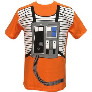 Seven Times Six Star Wars I Am Luke Skywalker Flight Suit Mighty Fine Adult Costume T-Shirt Orange - 1 of 3