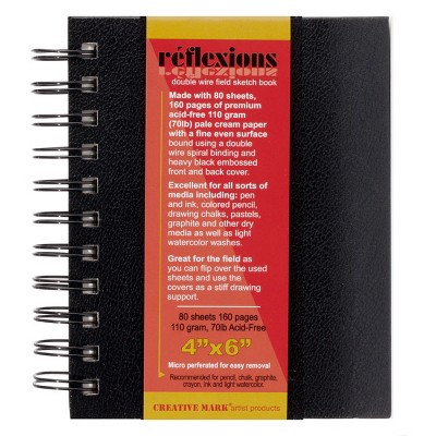 Creative Mark Reflexions Double Spiral Field Sketchbooks 4" x 6" 70 lb (80 Sheets), Off-White