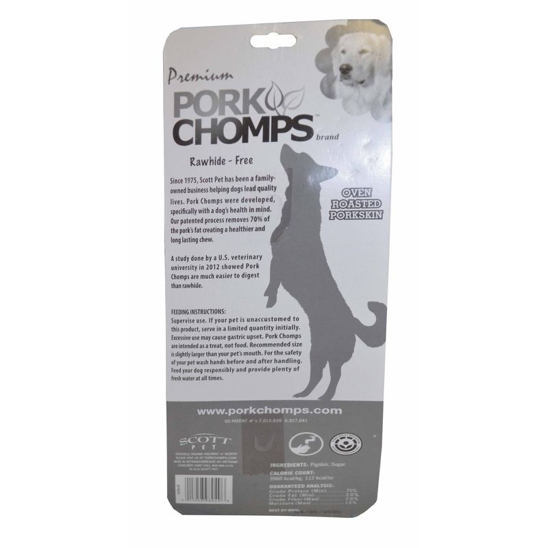 Nutri Chomps Pork Chomps Roasted Pressed Bone Chewy Treat Dog Treats - 4oz, 3 of 6