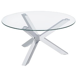 Coaster,Kenzie Round Tempered Glass Top Cocktail Coffee Table - 1 of 2