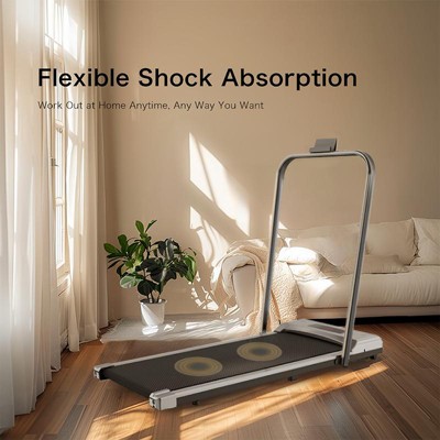HFYee Walking Pad Treadmill with Armrest, LED Display and Silent Motor, Foldable Design Under Desk Treadmill for Home