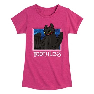 Girls' - How to Train Your Dragon - Toothless Stars Fitted Short Sleeve Graphic T-Shirt - 1 of 4