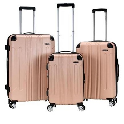 Rockland London Hardside Expandable Luggage with Spinner Wheels Beige 28-24-20-Inch