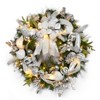 30" Christmas Wreath, Lighted Large Outdoor Christmas Door Wreath with Silver White Balls for Front Door Fireplace Window Holiday Home Decor - 2 of 4