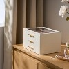 3-Layer Jewelry Organizer with Glass Window in Ivory and Pink - 2 of 4