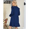 Women’s Fall Dress Casual Ruffle Tiered Long Sleeve Babydoll Mini Dresses Short Swing Skater Dress - 2 of 4