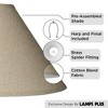Springcrest Fine Burlap Large Empire Lamp Shade 6" Top x 19" Bottom x 10.5" High x 12" Slant (Spider) Replacement with Harp and Finial - 3 of 4