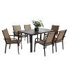 7 Pieces Patio Dining Set, Outdoor Furniture Table and 6 Textilene Chairs with Rectangular Table and 6 Stackable Chairs - 4 of 4