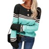 Imily Bela Women's Spring and Autumn Fashion Sweater, Color-Block Lightweight Striped Round Neck Trendy Pullover for Winter - 4 of 4