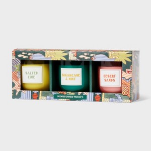 3pk Votive Candle Set - Salted Lime and Sugarcane and Mint and Desert Sands - Room Essentials™ - 1 of 3