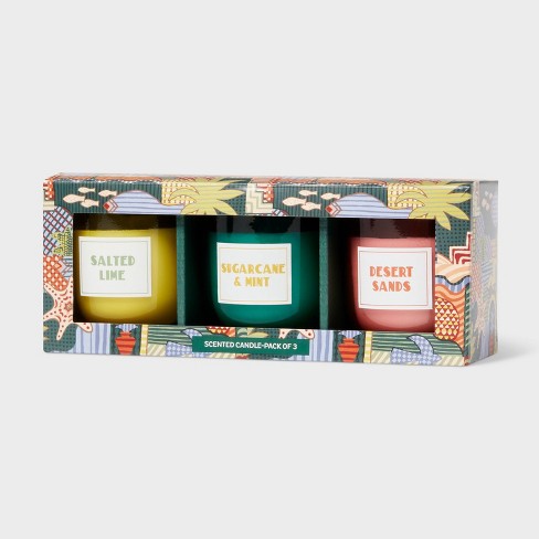 3pk Votive Candle Set - Salted Lime and Sugarcane and Mint and Desert Sands - Room Essentials™ - image 1 of 3