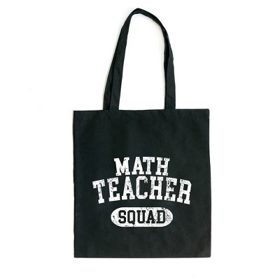 City Creek Prints Math Teacher Squad Distressed Canvas Tote Bag - 15x16 - Black