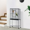 PawHut 30" Rolling Metal Bird Cage Feeder with Detachable Rolling Stand, Storage Shelf, Wood Perch & Food Container - 3 of 4